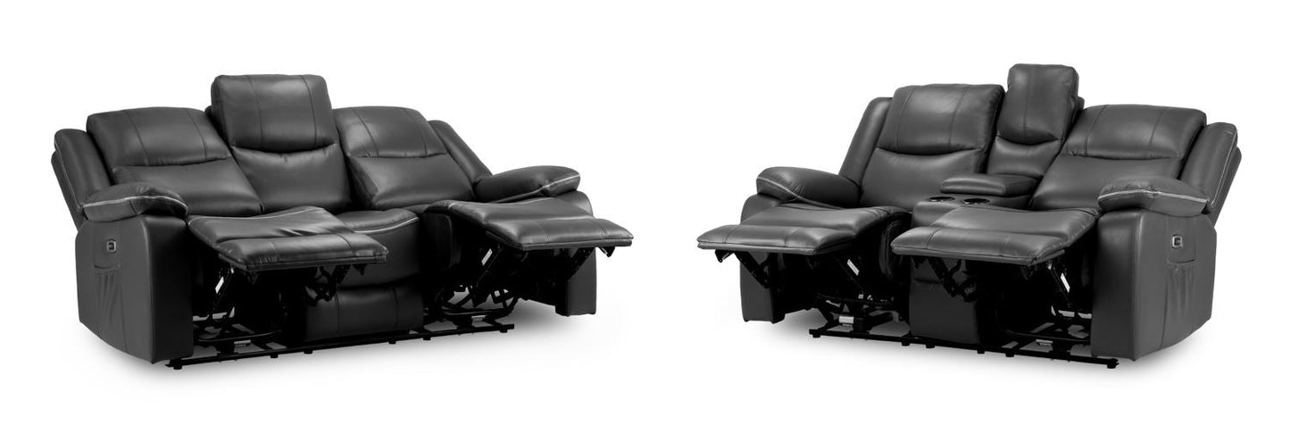 Harald Electric Recliner Sofa Black 3+2 Seater