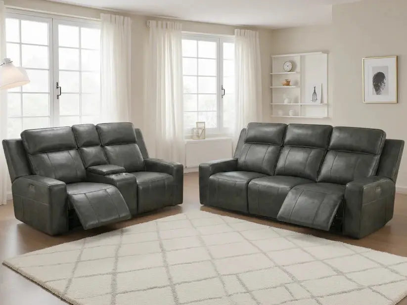 Grey Electric Recliner Sofa Set – 3 + 2 Seater Darnall Furniture