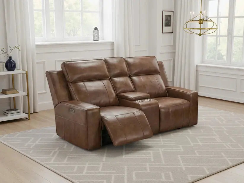 Barcelona Electric Recliner Sofa Set Brown 2 Seater Darnall Furniture