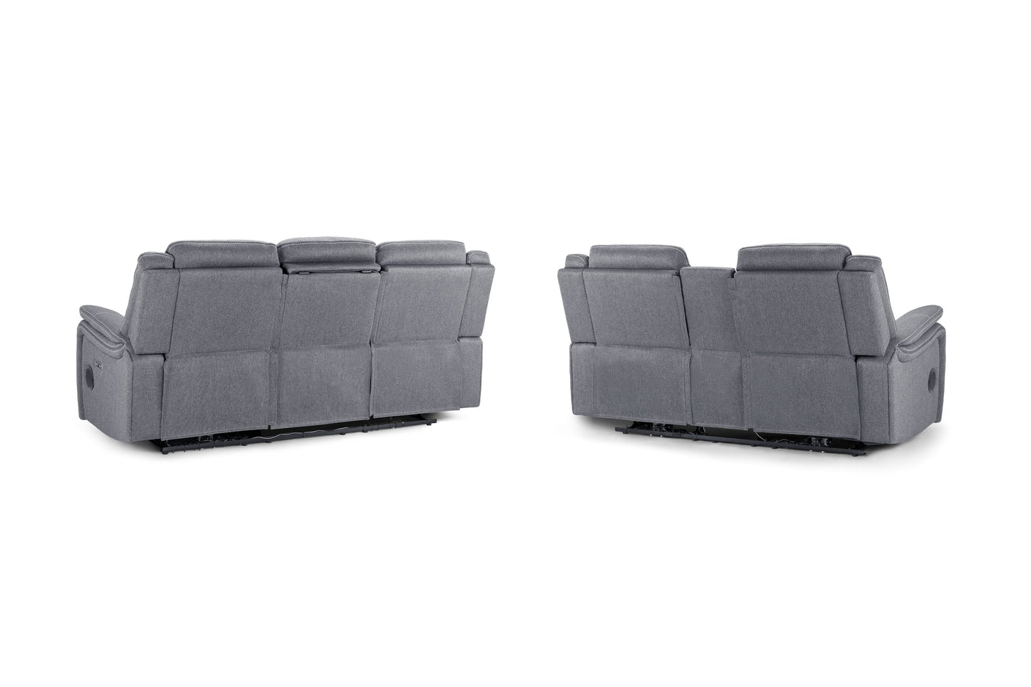 Galaxy Tech Electric Recliner Sofa Grey Fabric 3+2 Set