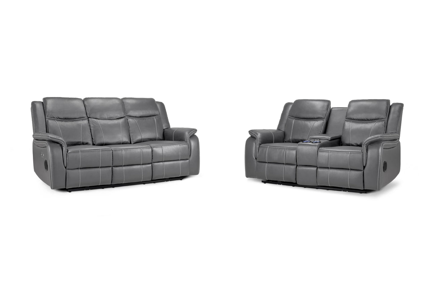 Galaxy Tech Electric Recliner Sofa Grey 3+2 Set