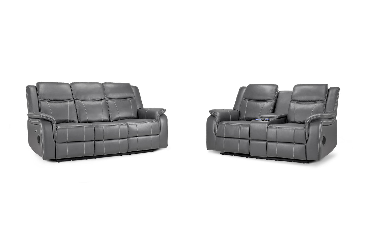Galaxy Tech Electric Recliner Sofa Grey 3+2 Set