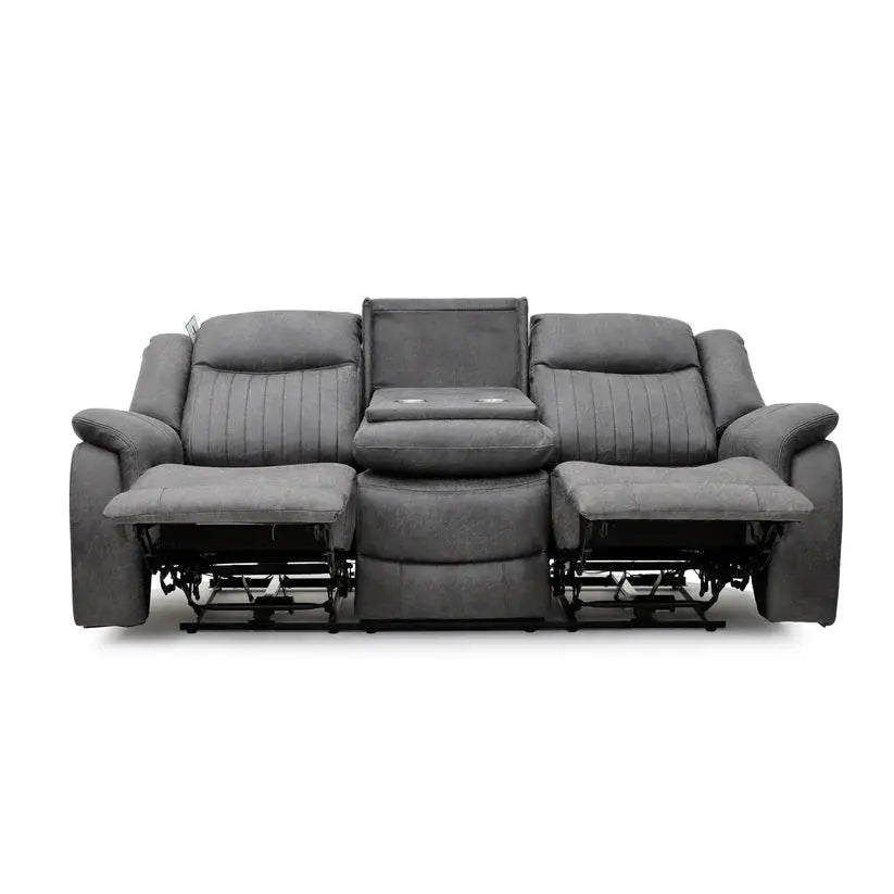 Leon 3 Seater Electric Recliner Sofa in Grey | UK Manufactured | Solid Hardwood & High-Density Foam Darnall Furniture