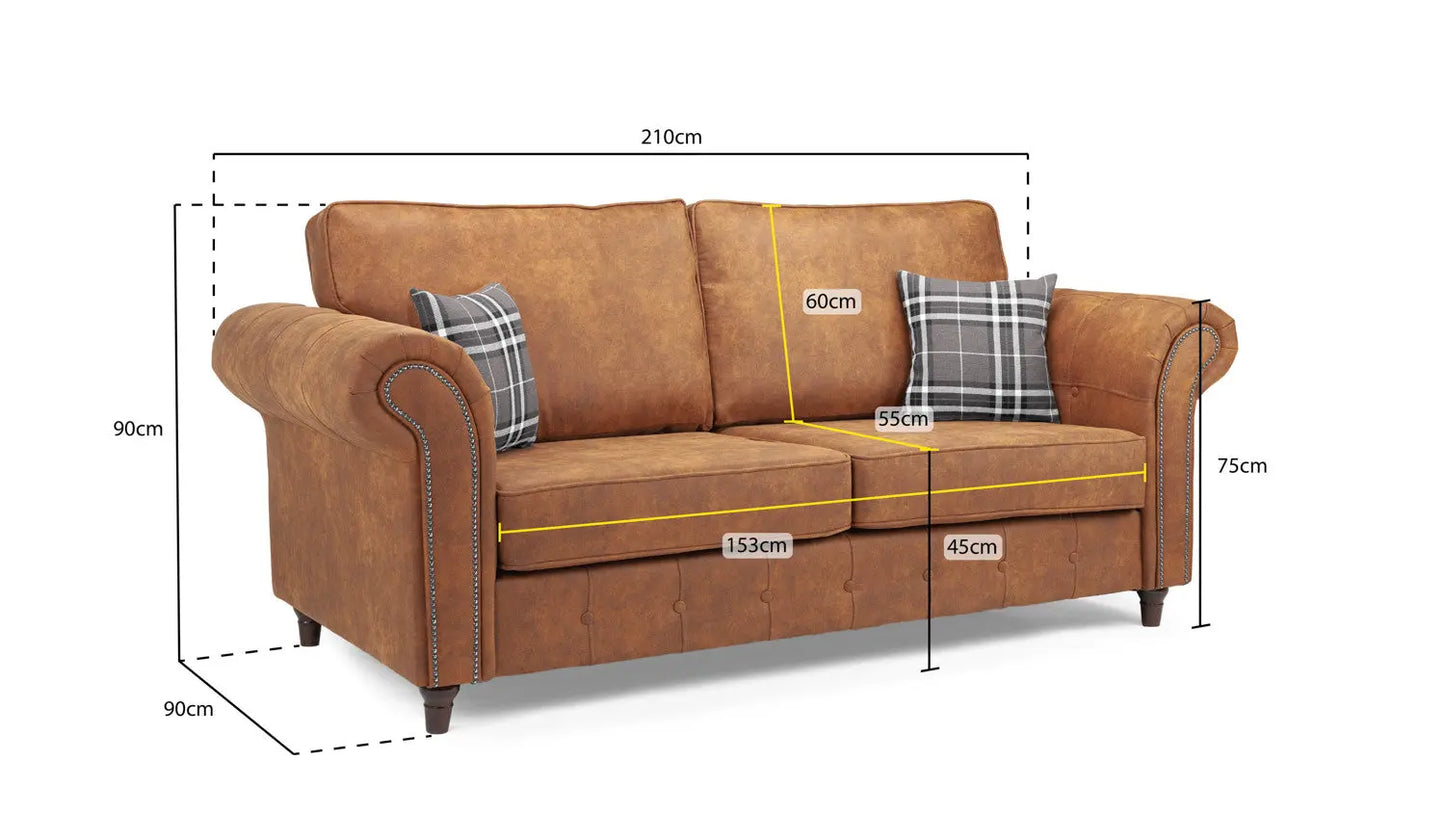 Oakland Sofa Tan 3 Seater Brand: Darnall Furniture