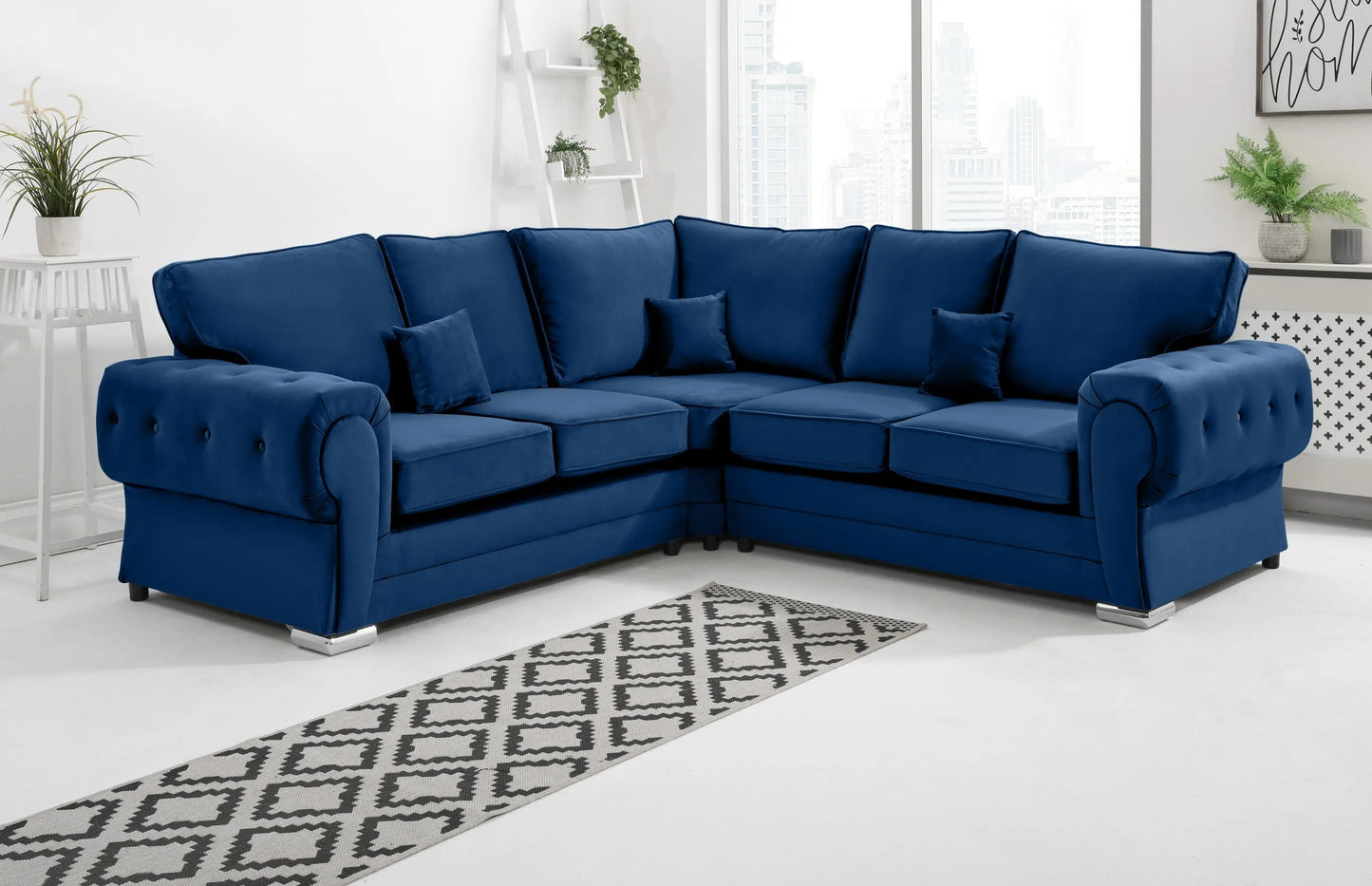 Verona Blue Corner Fullback Darnall Furniture