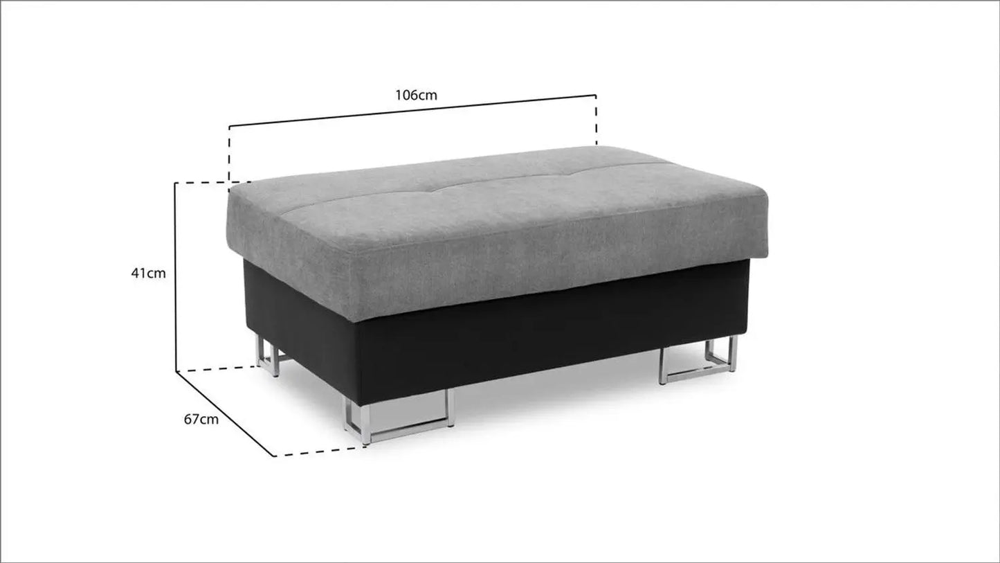 Anton Sofabed Black/Grey Right Hand Facing Corner Brand: Darnall Furniture