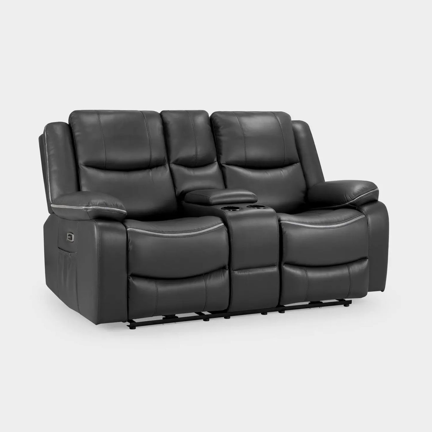 Harald Electric Recliner Sofa Black 2 Seater Darnall Furniture