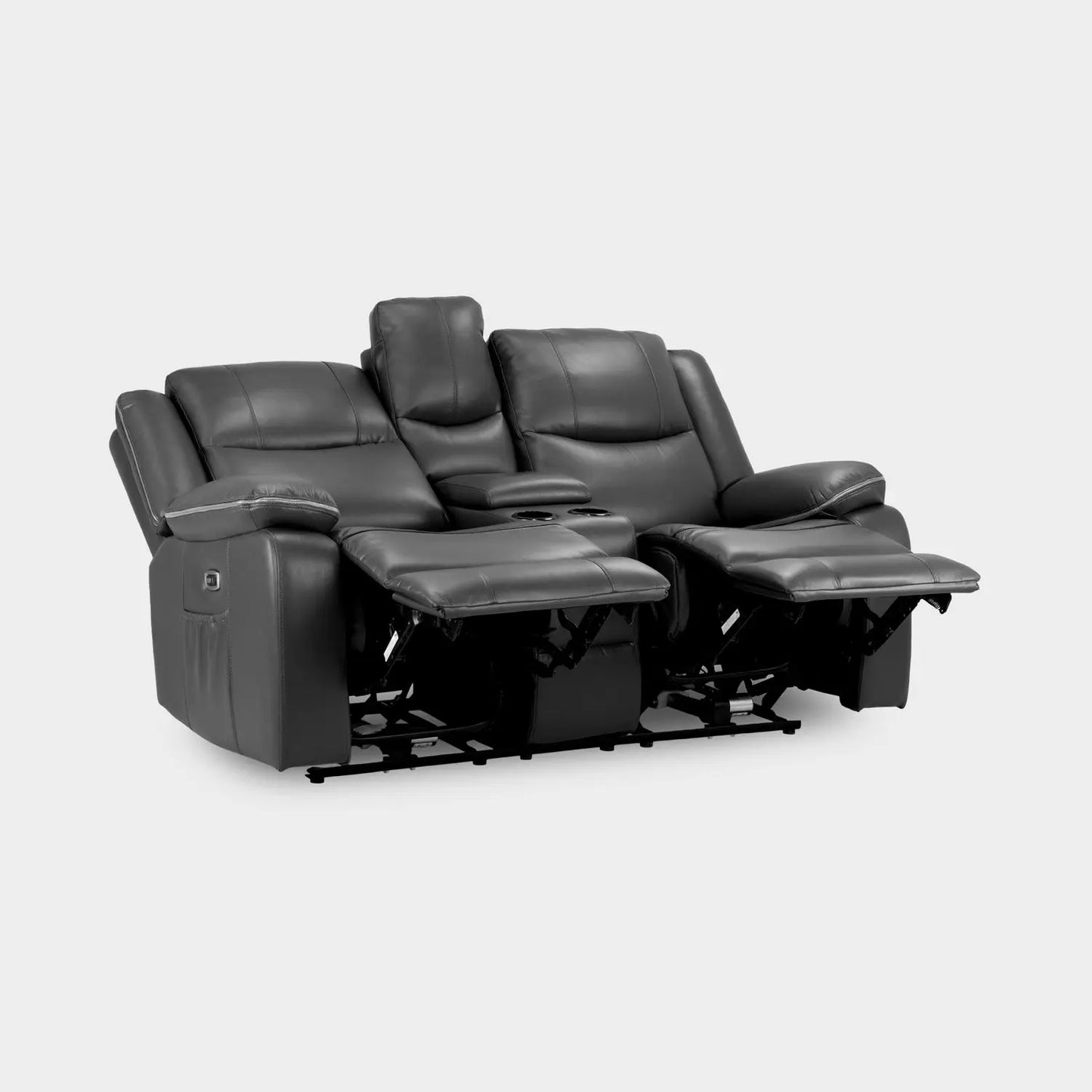 Harald Electric Recliner Sofa Black 2 Seater Darnall Furniture