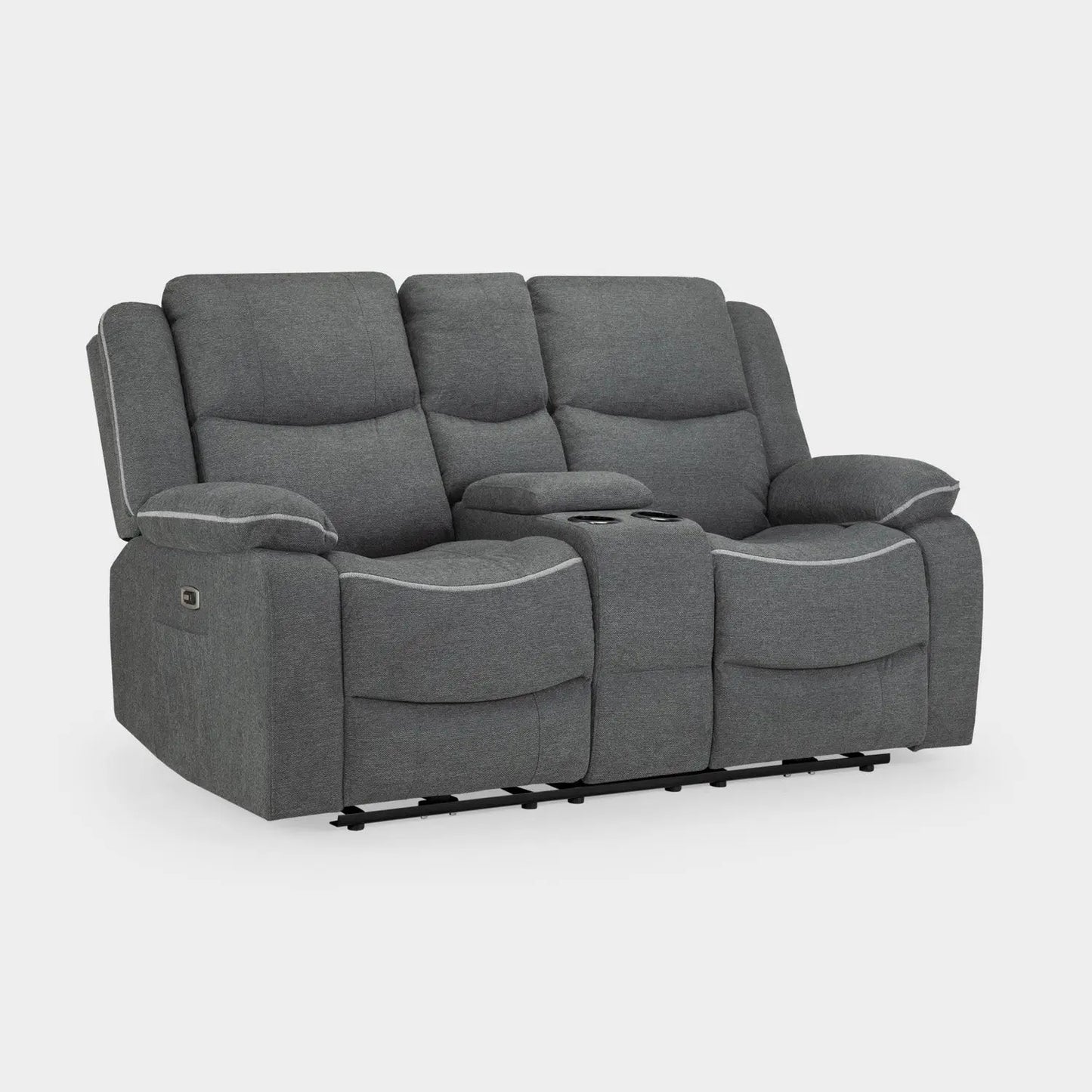 Harald Electric Recliner Sofa Black 2 Seater Darnall Furniture