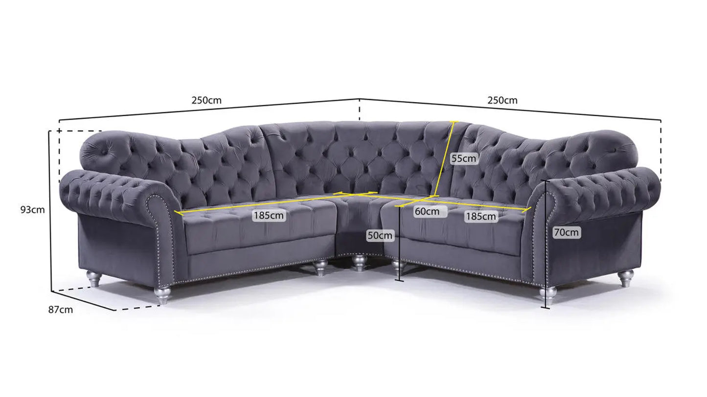 Jubilee Sofa Grey Large Corner Brand: Darnall Furniture
