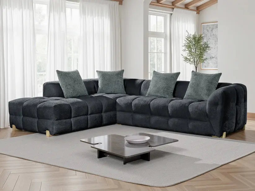 Genoa Beige Corner Sofa – Modern Fabric Design Darnall Furniture