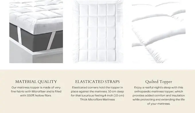 Extra Deep Microfiber Mattress Topper 4inch / 10CM Single to Super King Bed Size Darnall Furniture