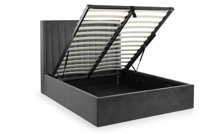 DARNALL OTTOMAN STORAGE BED FRAME HIGH HEADBOARD