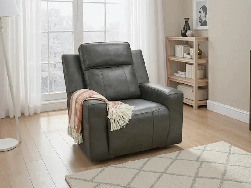 Barcelona Electric Recliner Sofa Brown & Grey  Armchair Darnall Furniture