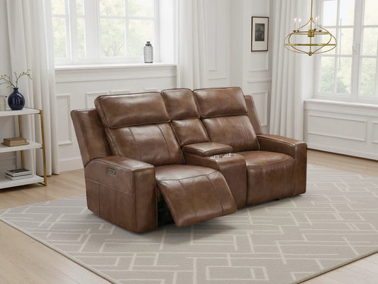 Barcelona Electric Recliner Sofa Set Brown 2 Seater