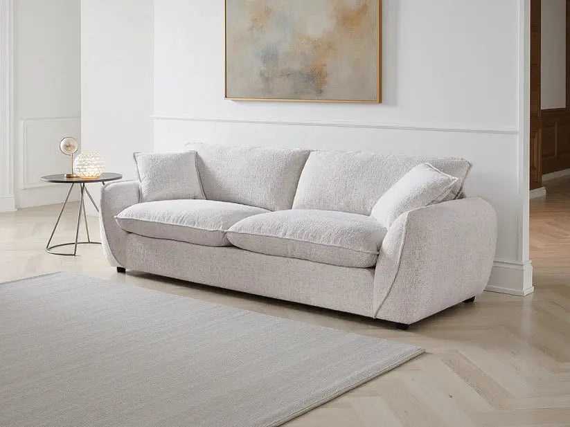 Berlin Beige & Grey Fabric Sofa Range – Large Corner Sofa, 3 & 2 Seater Armchair Darnall Furniture