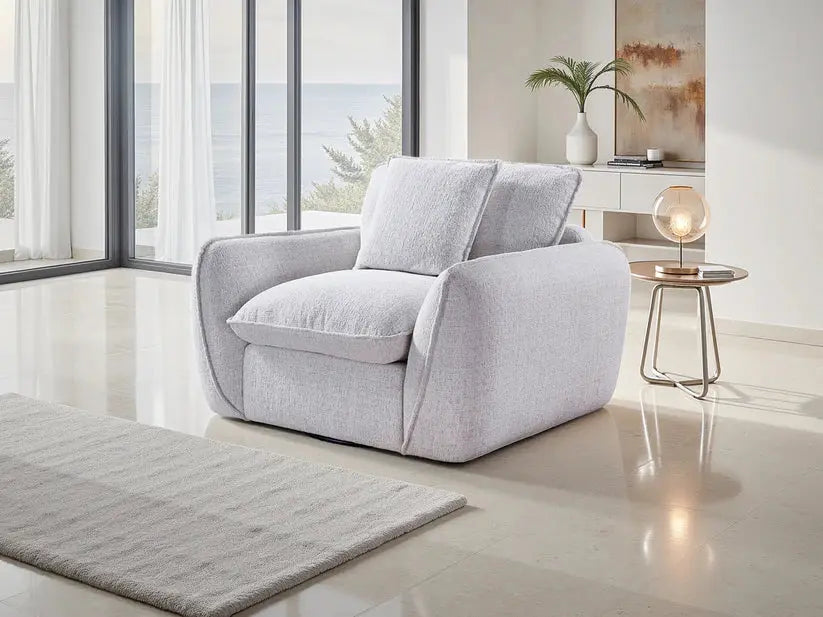 Berlin Beige & Grey Fabric Sofa Range – Large Corner Sofa, 3 & 2 Seater Armchair Darnall Furniture