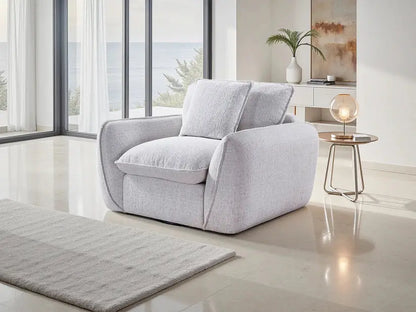 Berlin Beige & Grey Fabric Sofa Range – Large Corner Sofa, 3 & 2 Seater Armchair Darnall Furniture
