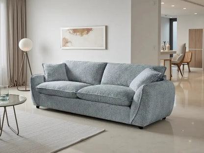Berlin Beige & Grey Fabric Sofa Range – Large Corner Sofa, 3 & 2 Seater Armchair Darnall Furniture