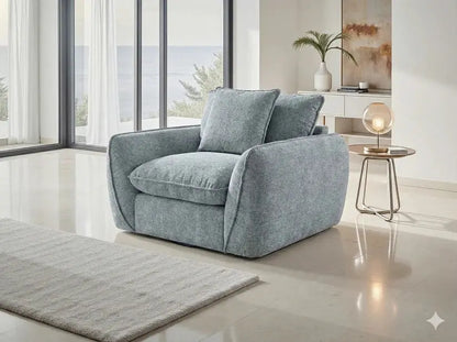 Berlin Beige & Grey Fabric Sofa Range – Large Corner Sofa, 3 & 2 Seater Armchair Darnall Furniture