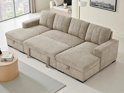 Como Blue U-Shape Corner Sofa Bed | UK Manufactured | Solid Beech Hardwood & Reflex Foam Darnall Furniture