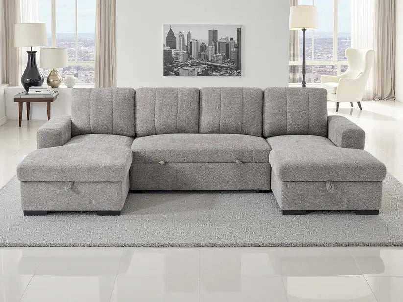 Como Blue U-Shape Corner Sofa Bed | UK Manufactured | Solid Beech Hardwood & Reflex Foam Darnall Furniture