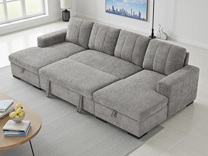 Como Blue U-Shape Corner Sofa Bed | UK Manufactured | Solid Beech Hardwood & Reflex Foam Darnall Furniture