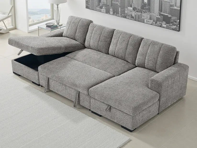 Como Blue U-Shape Corner Sofa Bed | UK Manufactured | Solid Beech Hardwood & Reflex Foam Darnall Furniture