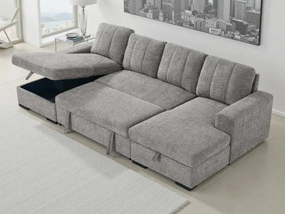 Como Blue U-Shape Corner Sofa Bed | UK Manufactured | Solid Beech Hardwood & Reflex Foam Darnall Furniture