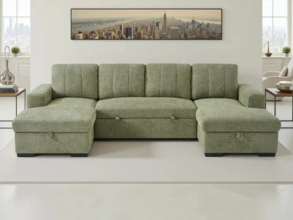 Como Blue U-Shape Corner Sofa Bed | UK Manufactured | Solid Beech Hardwood & Reflex Foam Darnall Furniture