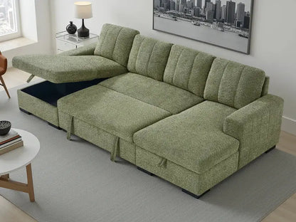 Como Blue U-Shape Corner Sofa Bed | UK Manufactured | Solid Beech Hardwood & Reflex Foam Darnall Furniture