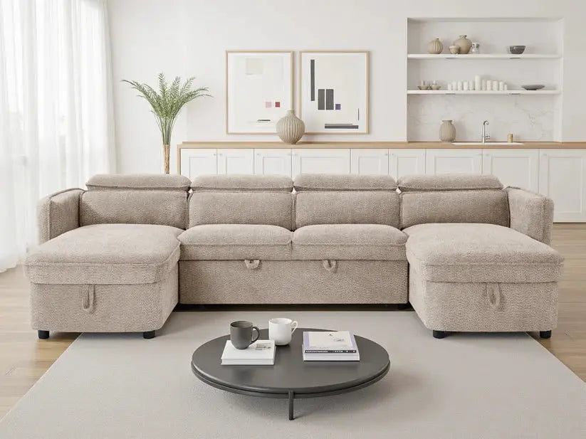 Capri Green U-Shape Corner Sofa Bed | UK Manufactured | Solid Beech Hardwood & Reflex Foam Brand: Darnall Furniture