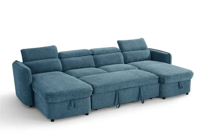 Capri Green U-Shape Corner Sofa Bed | UK Manufactured | Solid Beech Hardwood & Reflex Foam Brand: Darnall Furniture