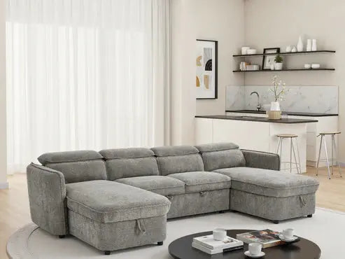 Capri Green U-Shape Corner Sofa Bed | UK Manufactured | Solid Beech Hardwood & Reflex Foam Brand: Darnall Furniture