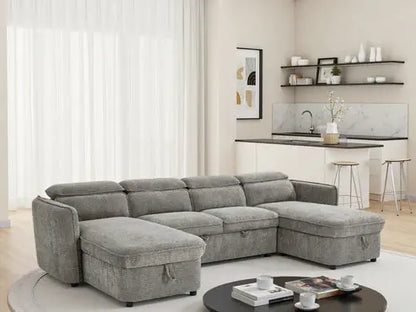 Capri Green U-Shape Corner Sofa Bed | UK Manufactured | Solid Beech Hardwood & Reflex Foam Brand: Darnall Furniture