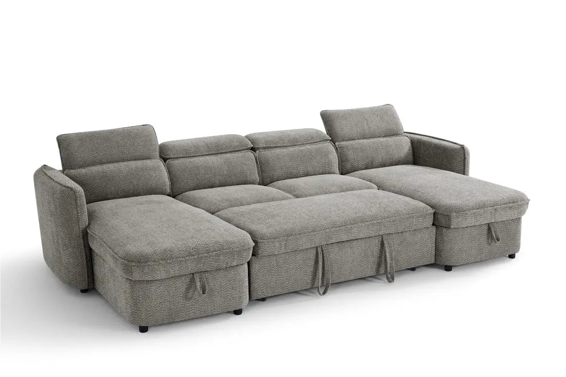 Capri Green U-Shape Corner Sofa Bed | UK Manufactured | Solid Beech Hardwood & Reflex Foam Brand: Darnall Furniture