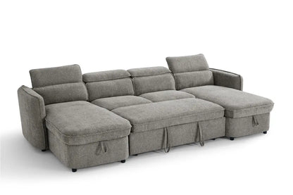 Capri Green U-Shape Corner Sofa Bed | UK Manufactured | Solid Beech Hardwood & Reflex Foam Brand: Darnall Furniture