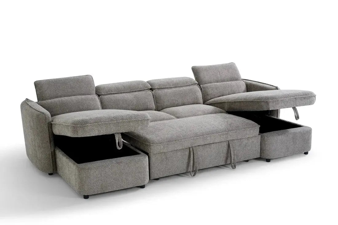 Capri Green U-Shape Corner Sofa Bed | UK Manufactured | Solid Beech Hardwood & Reflex Foam Brand: Darnall Furniture