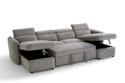 Capri Green U-Shape Corner Sofa Bed | UK Manufactured | Solid Beech Hardwood & Reflex Foam Brand: Darnall Furniture