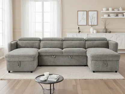 Capri Green U-Shape Corner Sofa Bed | UK Manufactured | Solid Beech Hardwood & Reflex Foam Brand: Darnall Furniture