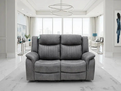 Leon 2 Seater Electric Recliner Sofa in Grey | UK Manufactured | Solid Hardwood & High-Density Foam Darnall Furniture