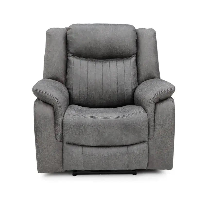 Leon Electric Recliner Armchair in Grey | UK Manufactured | Solid Hardwood & USB Charging Darnall Furniture