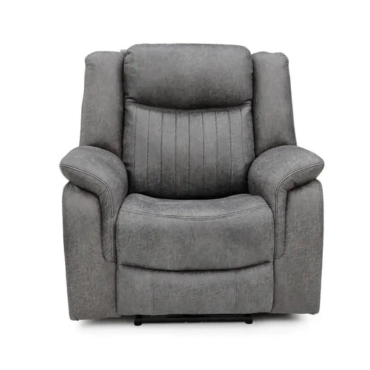 Leon Electric Recliner Armchair in Grey | UK Manufactured | Solid Hardwood & USB Charging Darnall Furniture