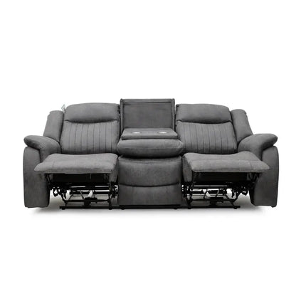 Leon 3 Seater Electric Recliner Sofa in Grey | UK Manufactured | Solid Hardwood & High-Density Foam Darnall Furniture