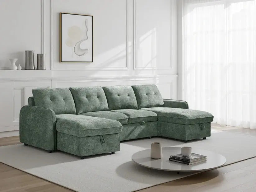 Moscow U-Shape Corner Sofa Bed | UK Manufactured | Solid Beech Hardwood & Reflex Foam Darnall Furniture