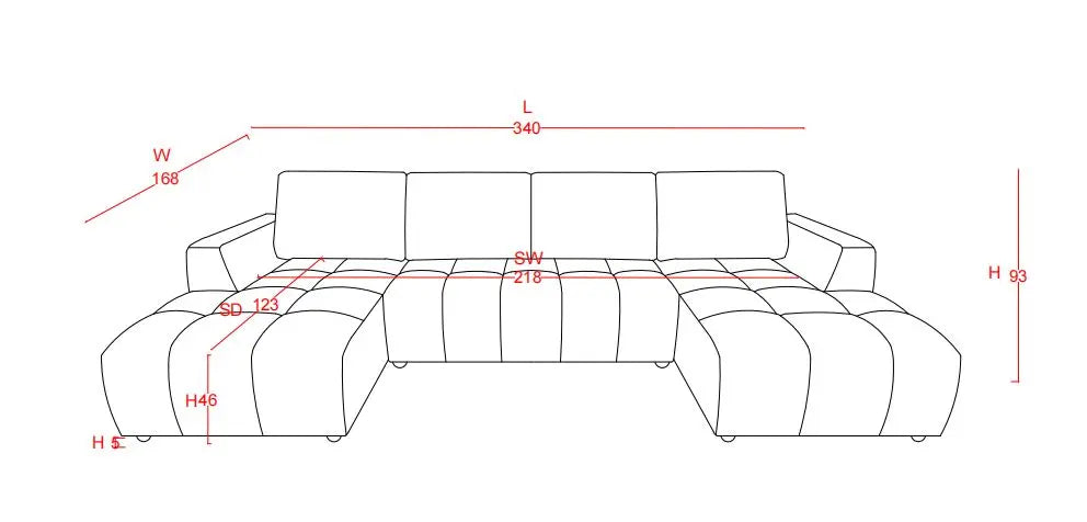 Shanghai Luxury U Shape Corner Sofabed