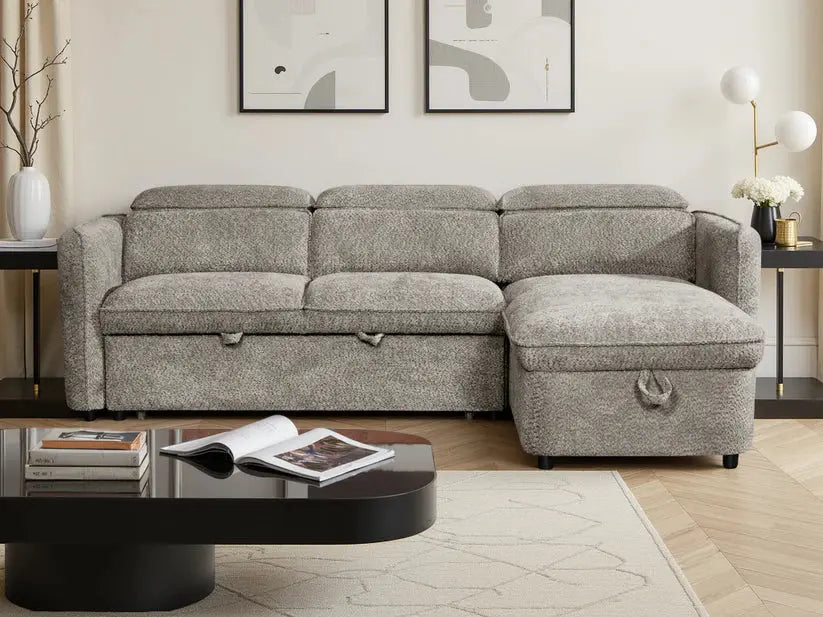 Capri Grey Universal Corner Sofa Bed | UK Manufactured | Solid Beech Hardwood & Reflex Foam Darnall Furniture