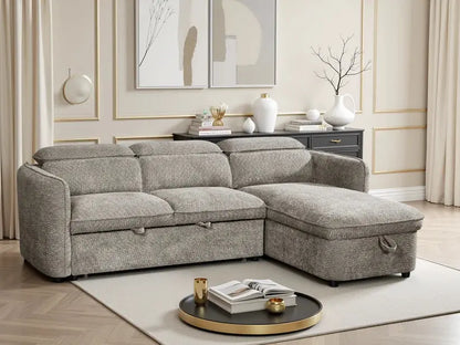 Capri Grey Universal Corner Sofa Bed | UK Manufactured | Solid Beech Hardwood & Reflex Foam Darnall Furniture