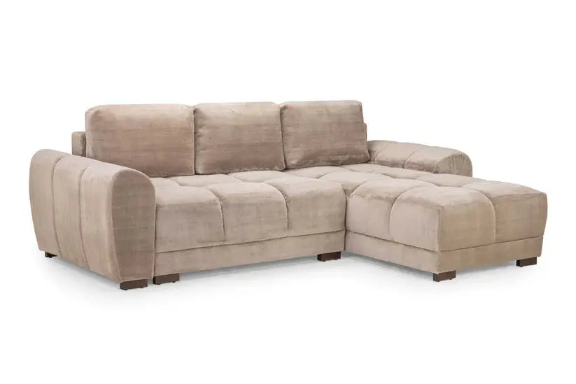 Azzuro Grey Universal Corner Sofa Bed In Grey, Mocha And Cream Colours Brand: Darnall Furniture