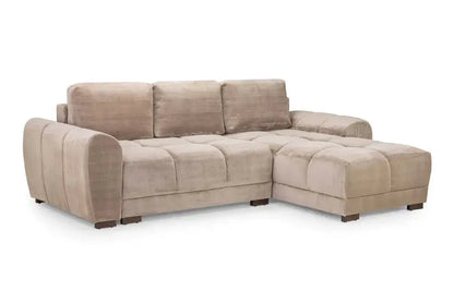 Azzuro Grey Universal Corner Sofa Bed In Grey, Mocha And Cream Colours Brand: Darnall Furniture